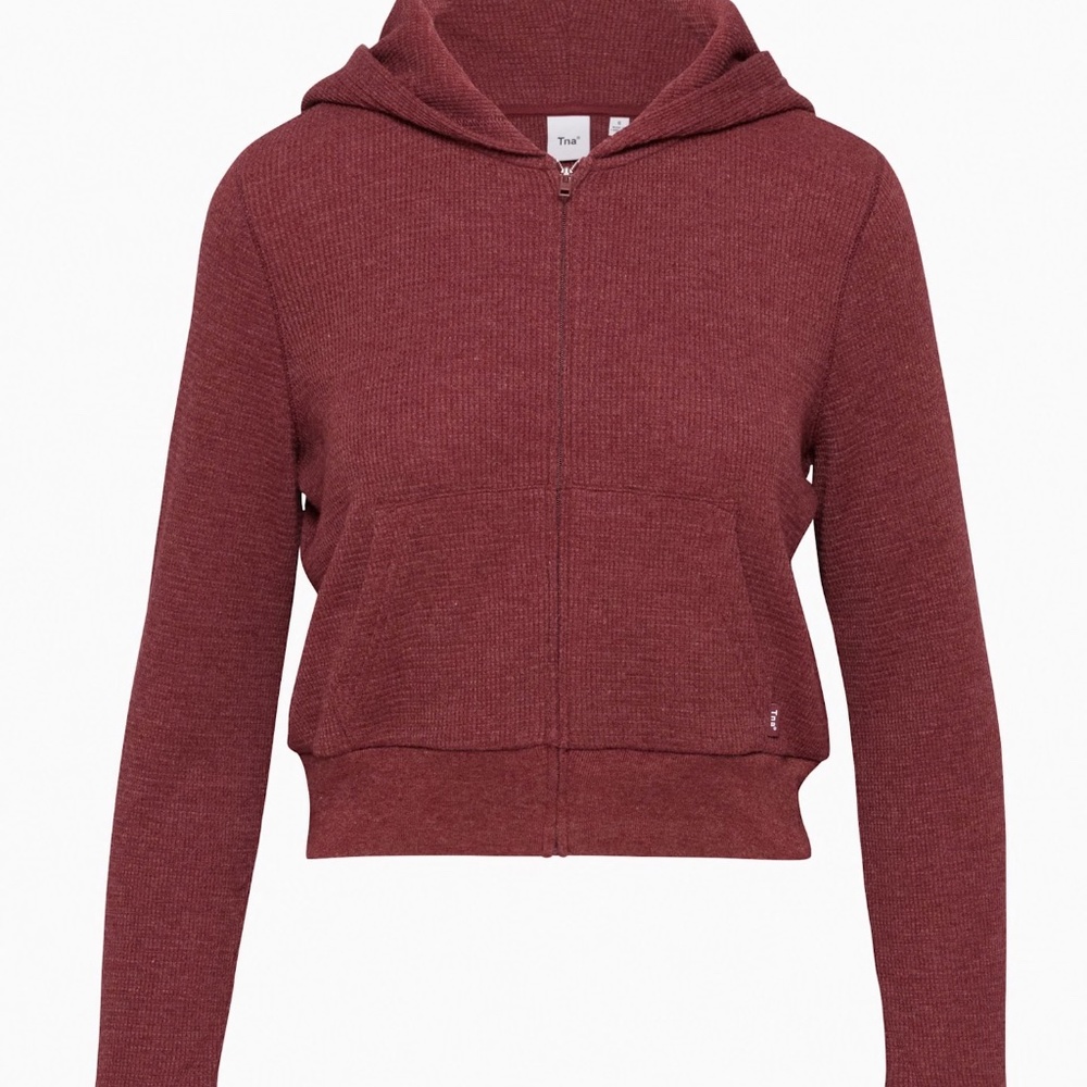 TNA Waffle Zip Up Hoodie | Burgundy XS | Special Edition